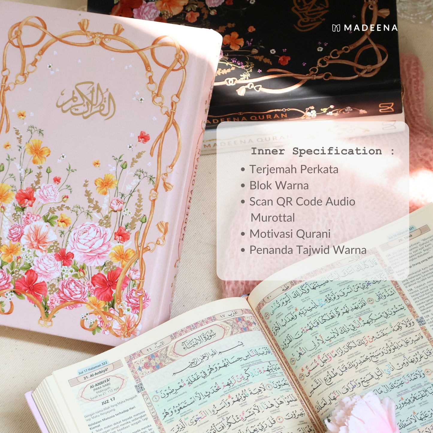 Madinaquran - Alquran Terjemahan QRCode Heekaya Hardcover Aesthetic
