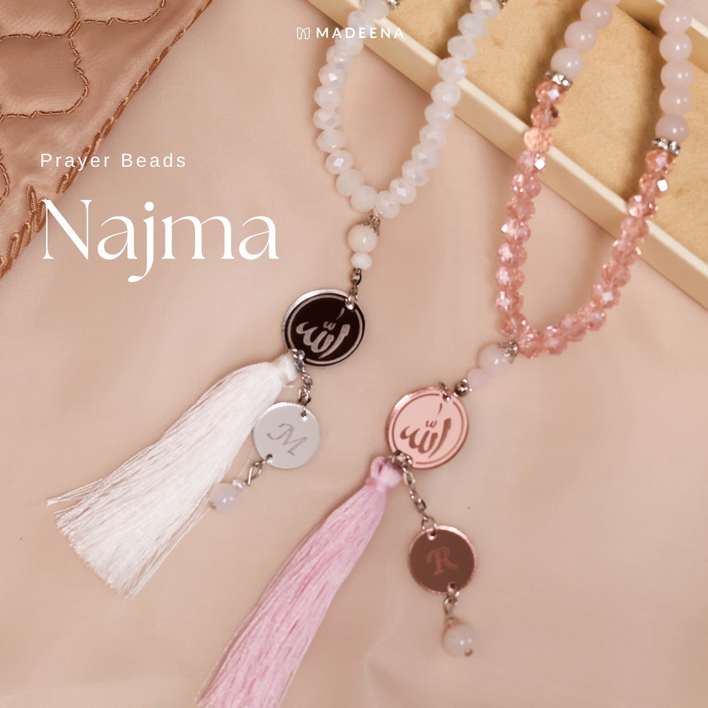 Madeena - Tasbih Mutiara 99 Butir (Bisa Custom Inisial)
