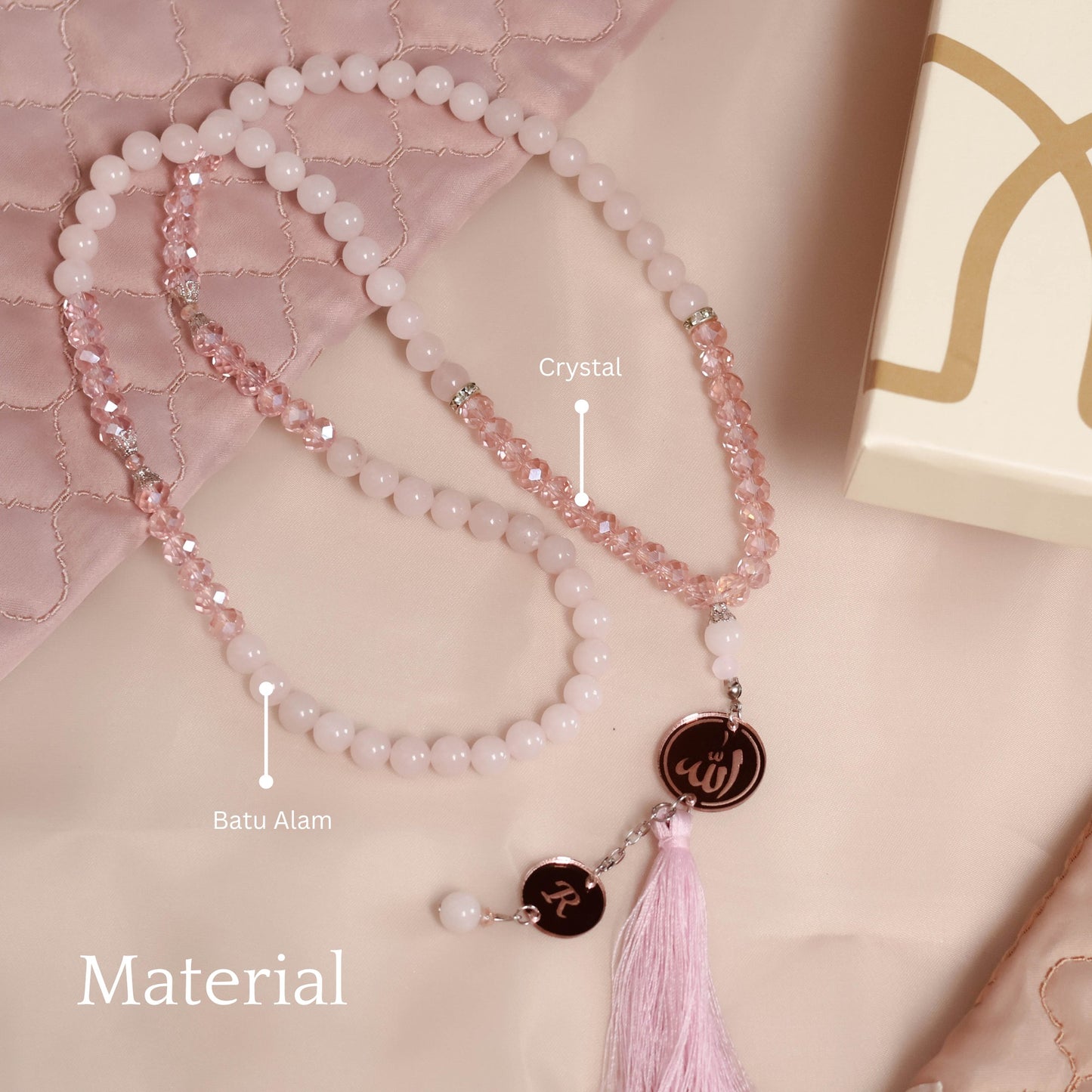 Madeena - Tasbih Mutiara 99 Butir (Bisa Custom Inisial)