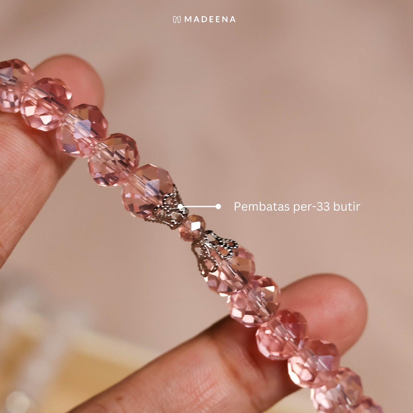 Madeena - Tasbih Mutiara 99 Butir (Bisa Custom Inisial)