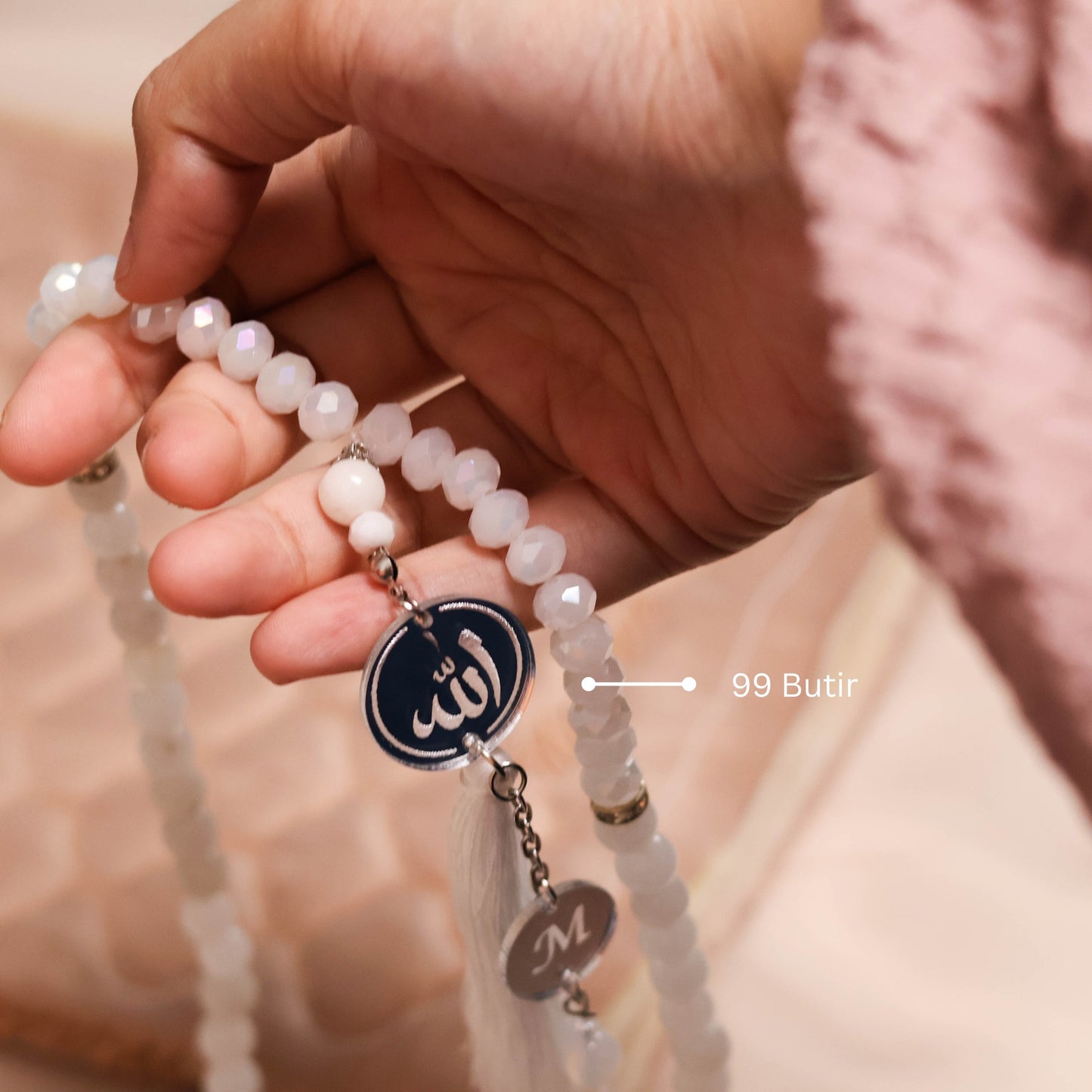 Madeena - Tasbih Mutiara 99 Butir (Bisa Custom Inisial)